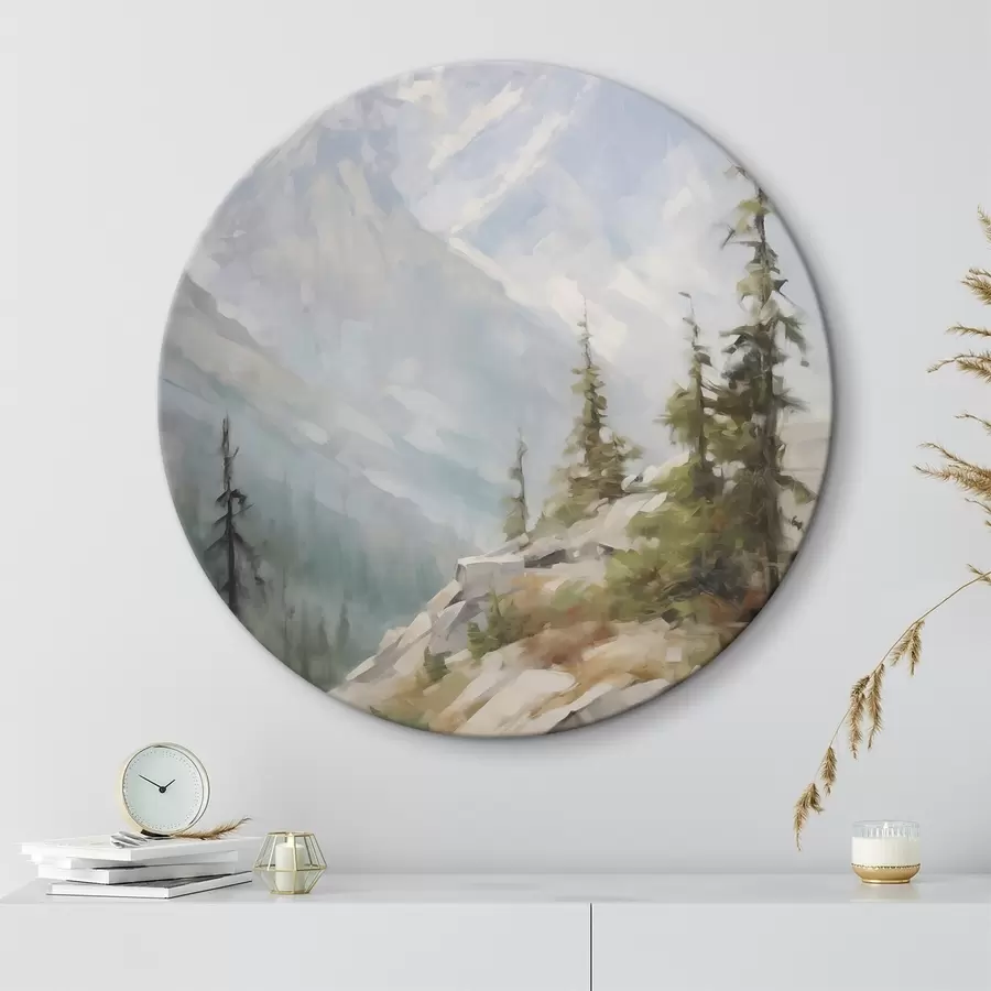 carta da parati Abeti rossi sullo sfondo delle montagne nr. r46202