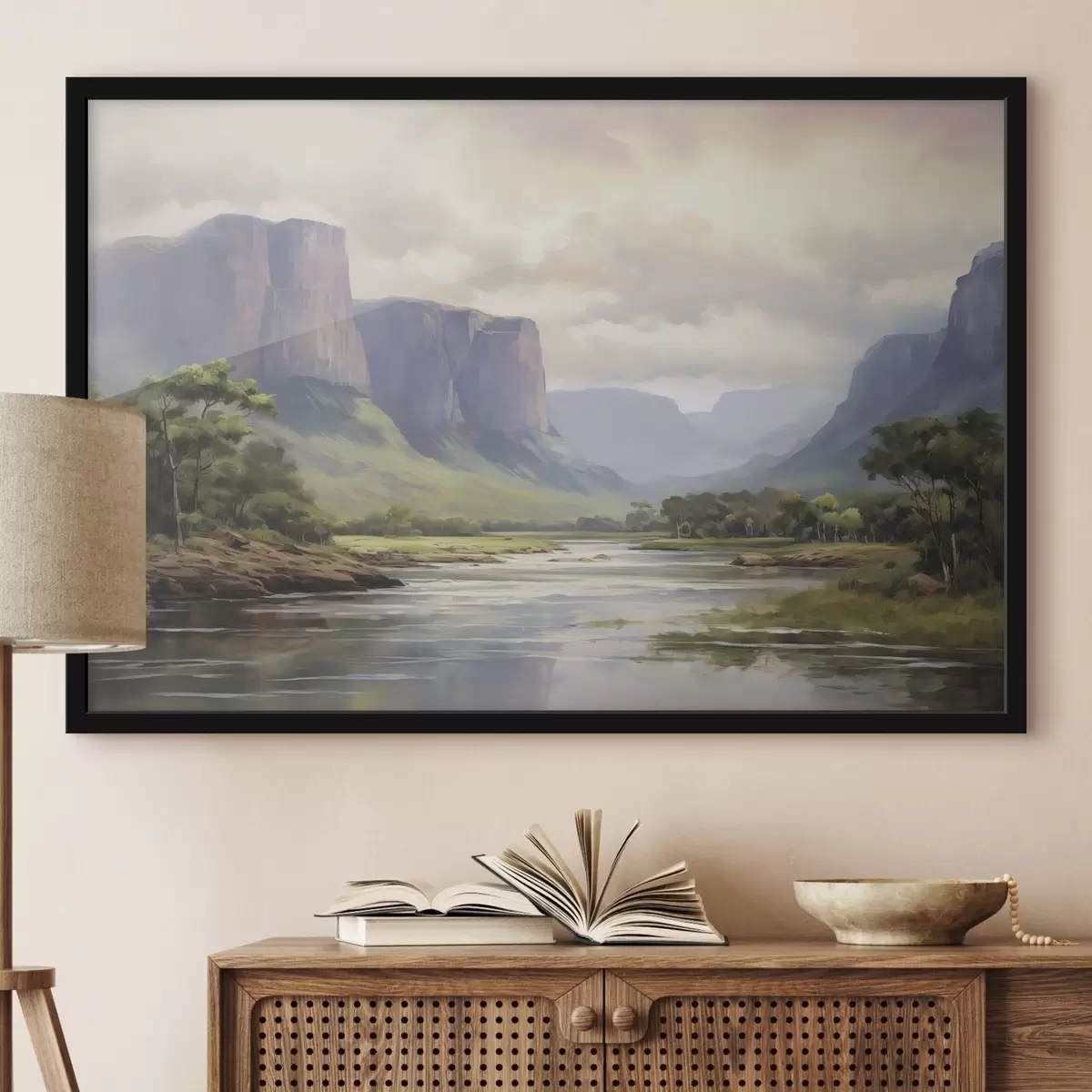 Poster Parco con vista sulle montagne f46194