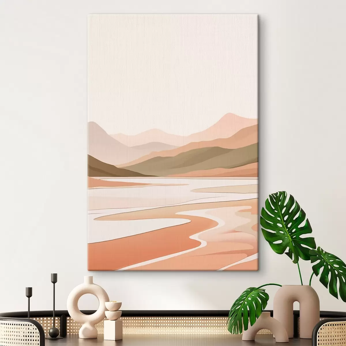 carta da parati Paesaggio astratto con montagne e fiume nr. s46249