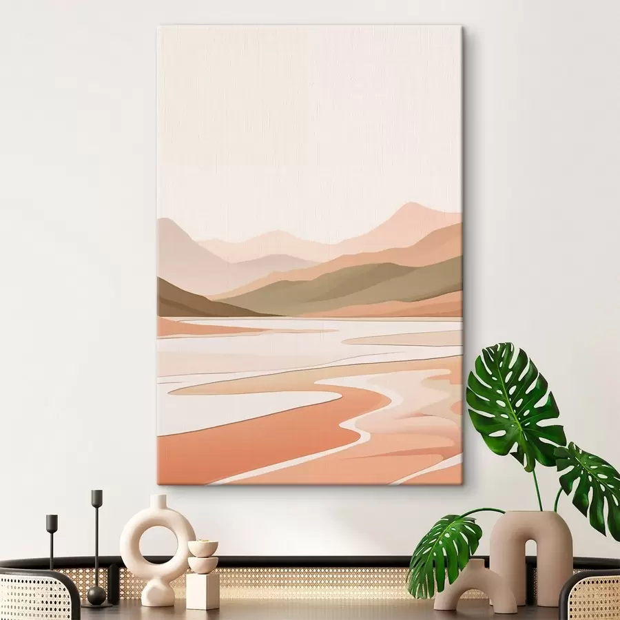 carta da parati Paesaggio astratto con montagne e fiume nr. s46249