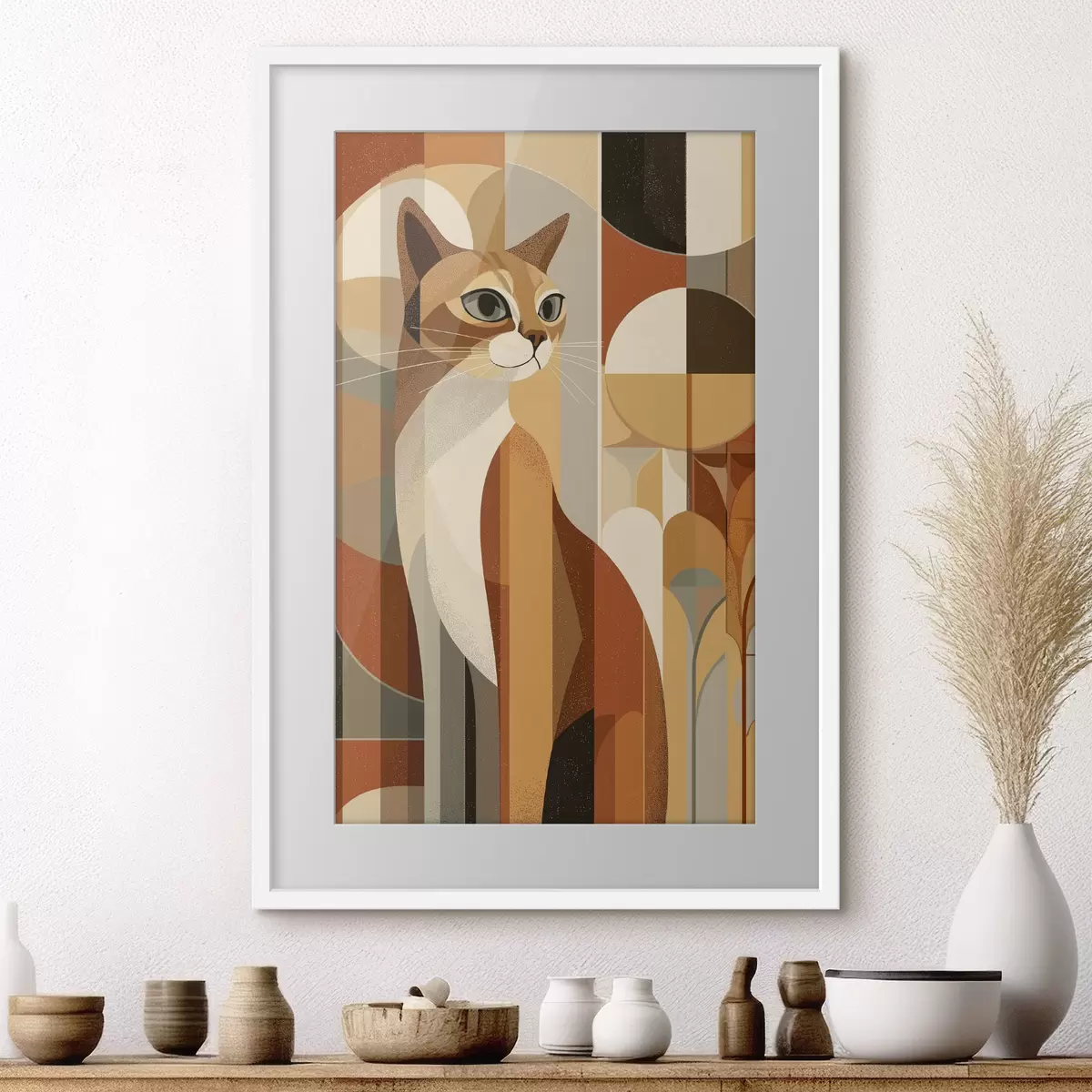 Poster Gatto geometrico f46208