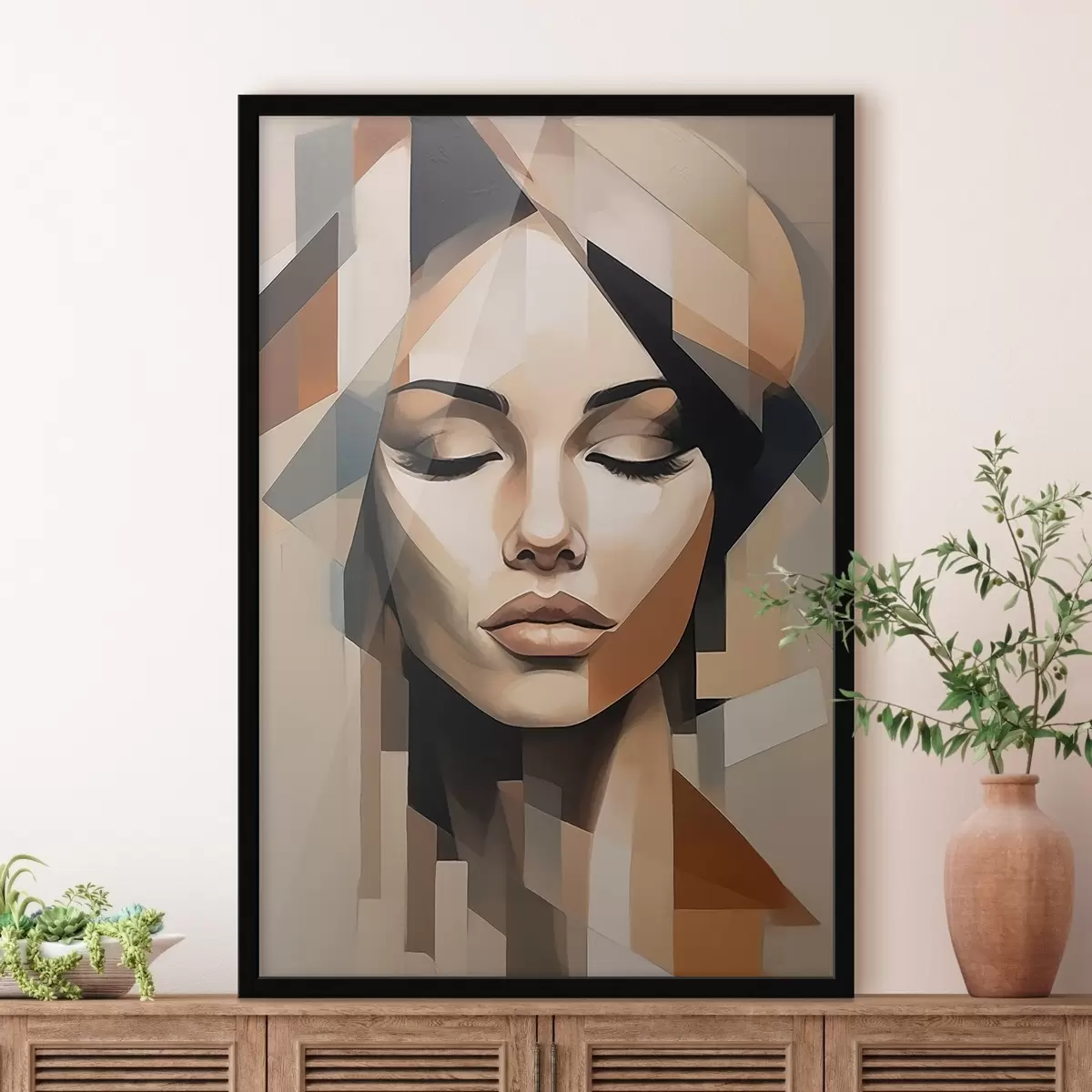 Poster Ritratto femminile geometrico f46220