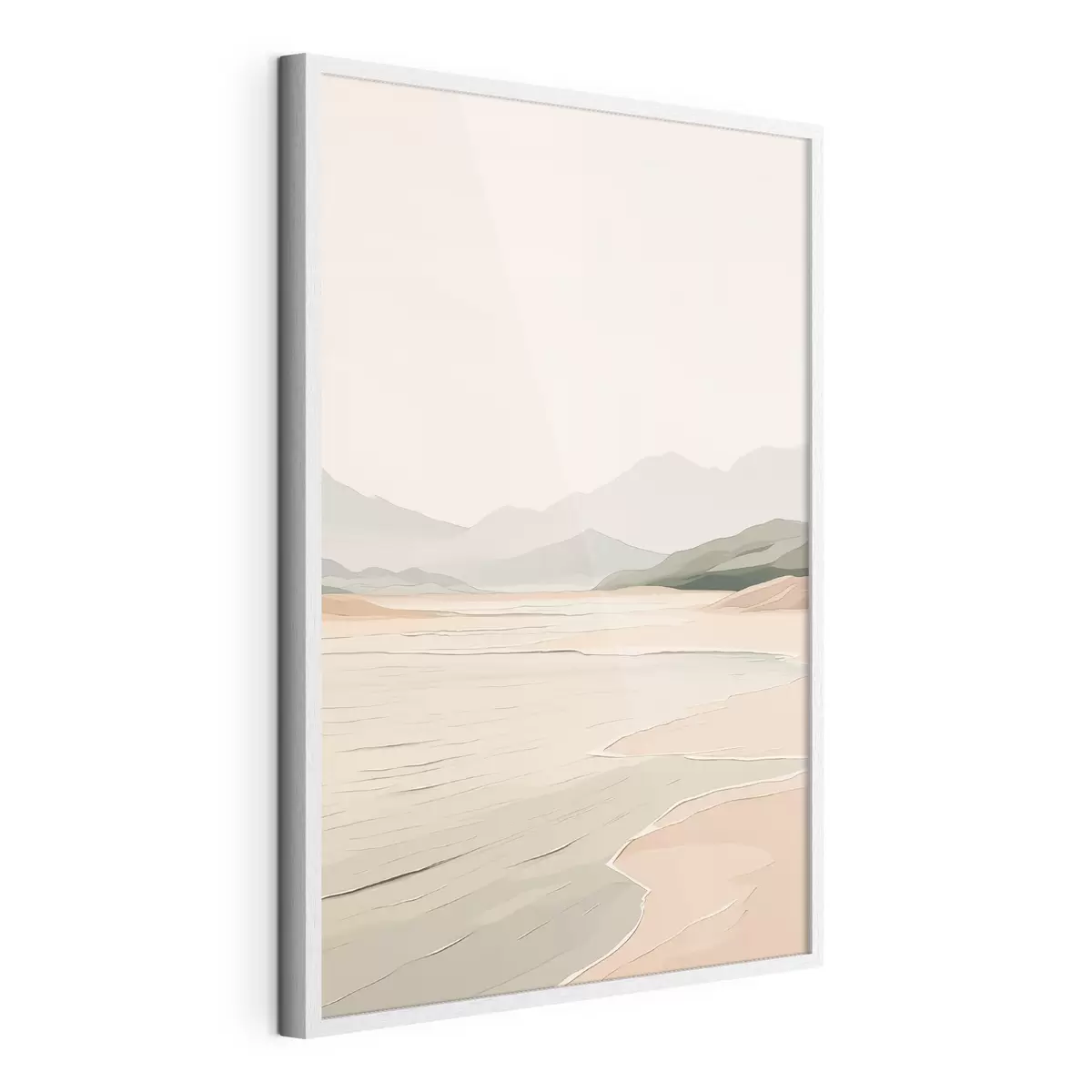 Poster Paesaggio minimalista con montagne e costa f46248