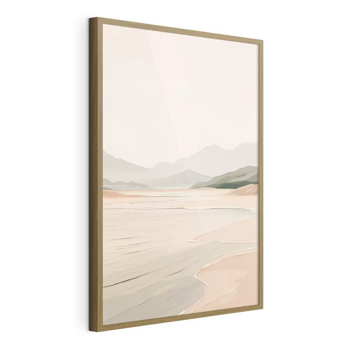 Poster Paesaggio minimalista con montagne e costa f46248