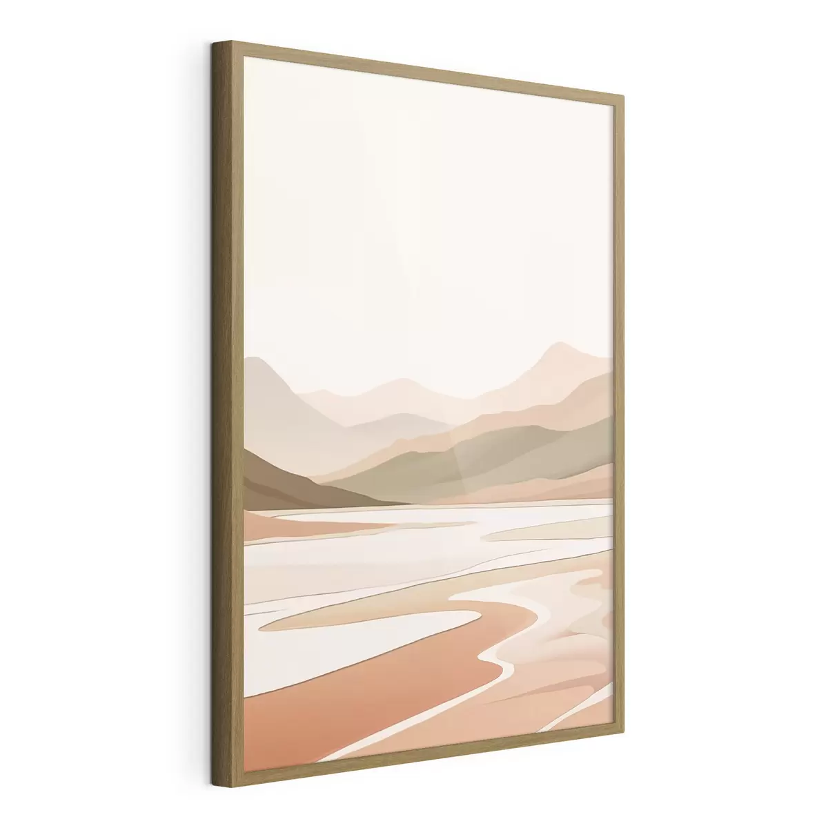 Poster Paesaggio astratto con montagne e fiume f46249