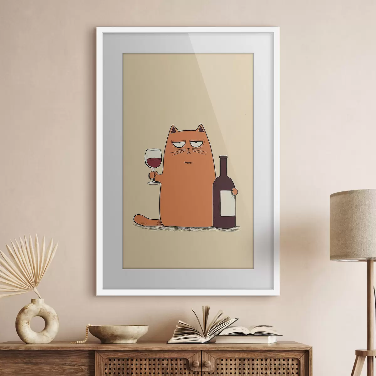 Poster Gatto con vino f46250