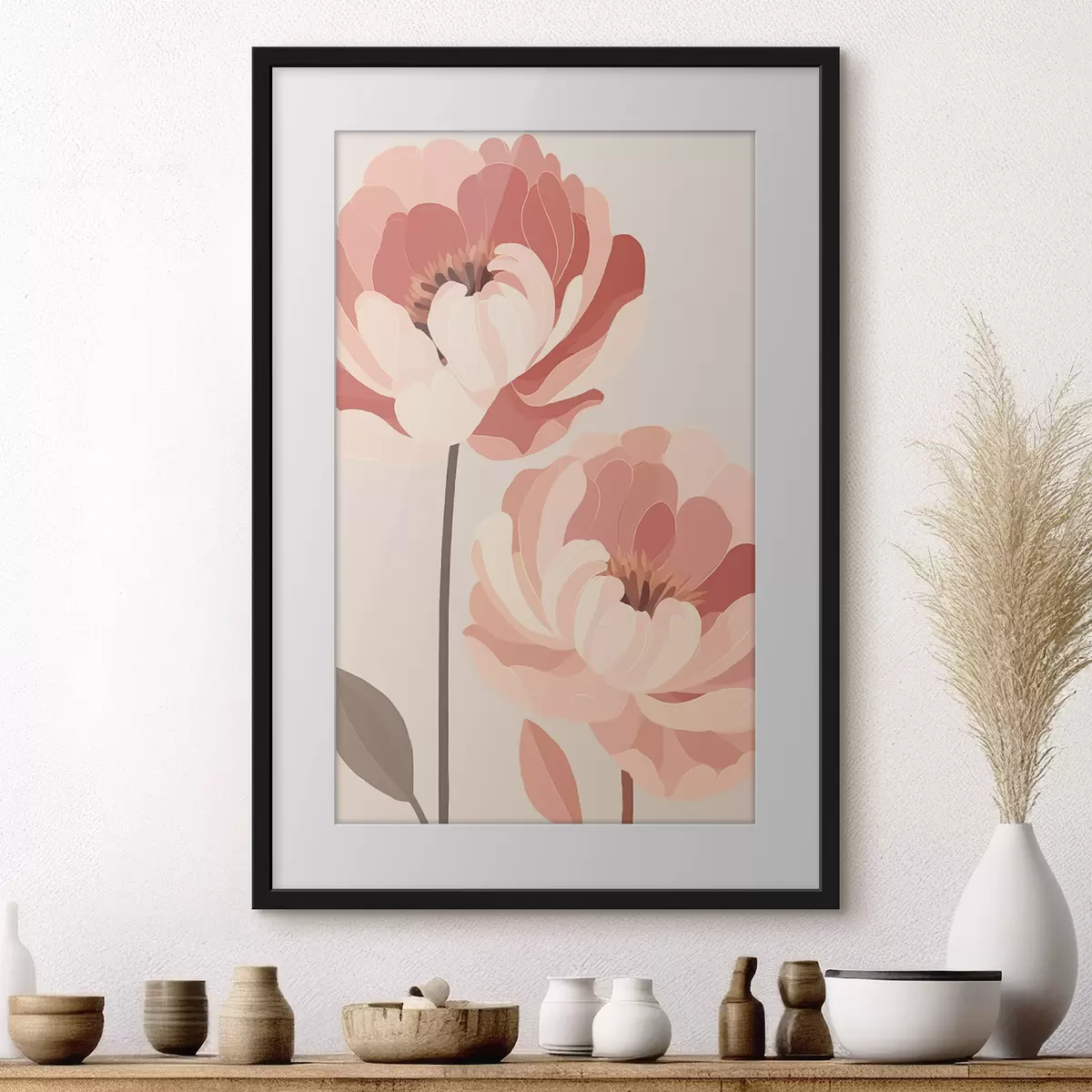 Poster Peonie e movimento f46253