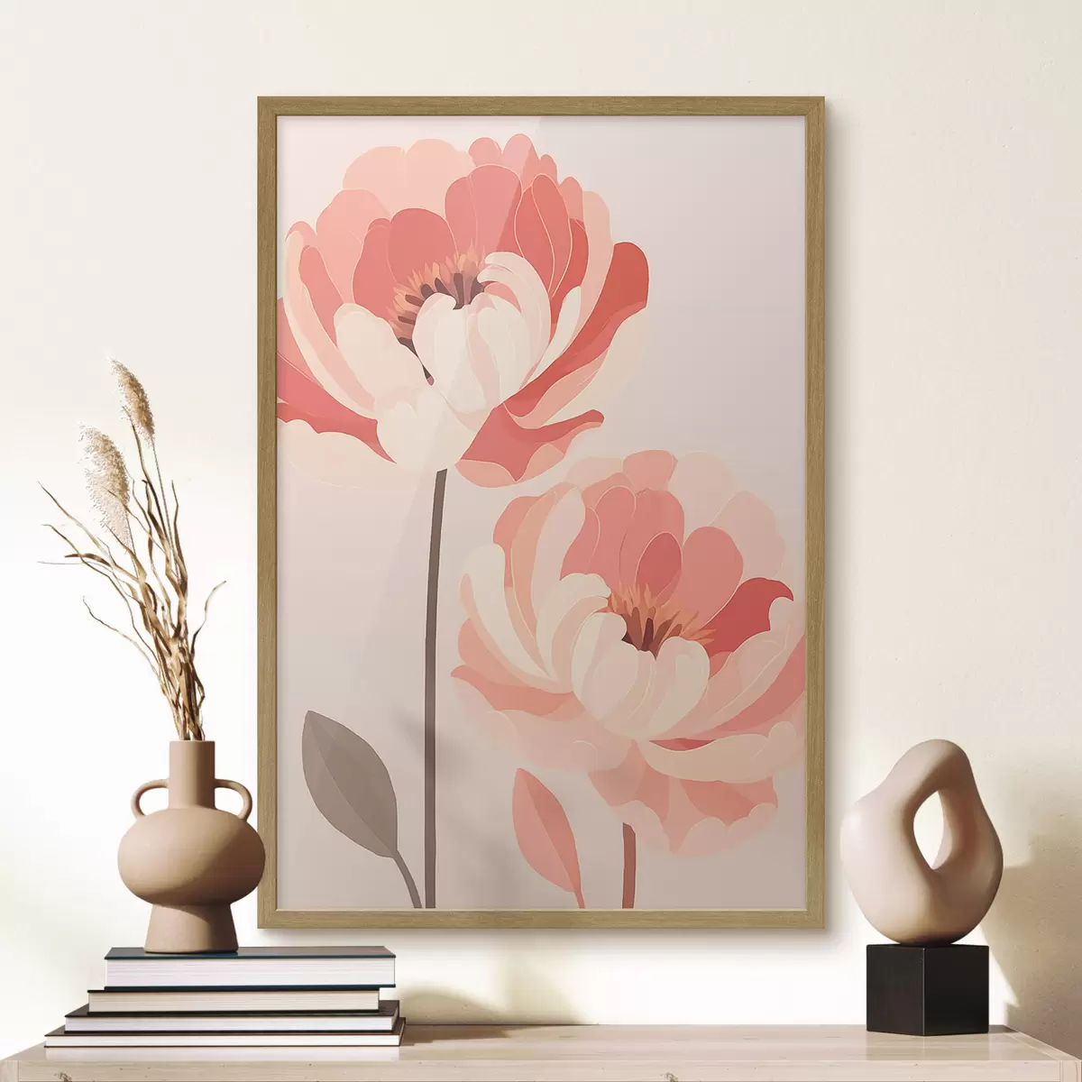 Poster Peonie e movimento f46253