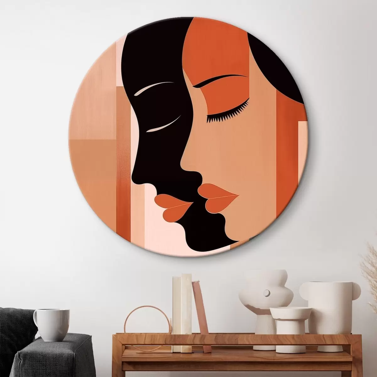 Quadri rotondi Volti astratti r46241