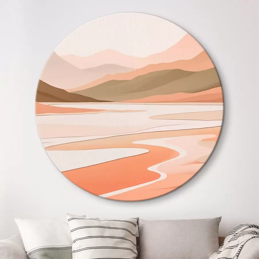 carta da parati Paesaggio astratto con montagne e fiume nr. r46249