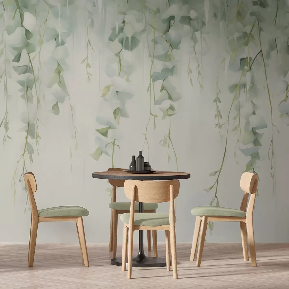 carta da parati Rami pendenti con foglie nr. w04722