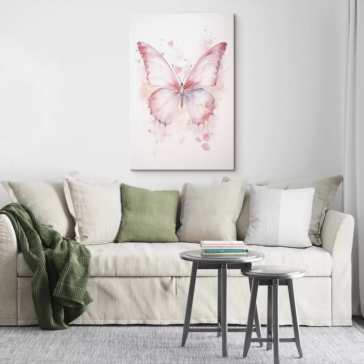 carta da parati Farfalla rosa, tecnica ad acquerello nr. s46073