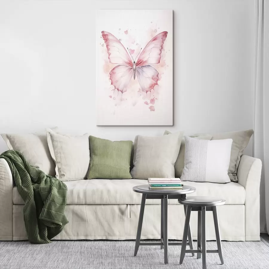 carta da parati Farfalla rosa, tecnica ad acquerello nr. s46073