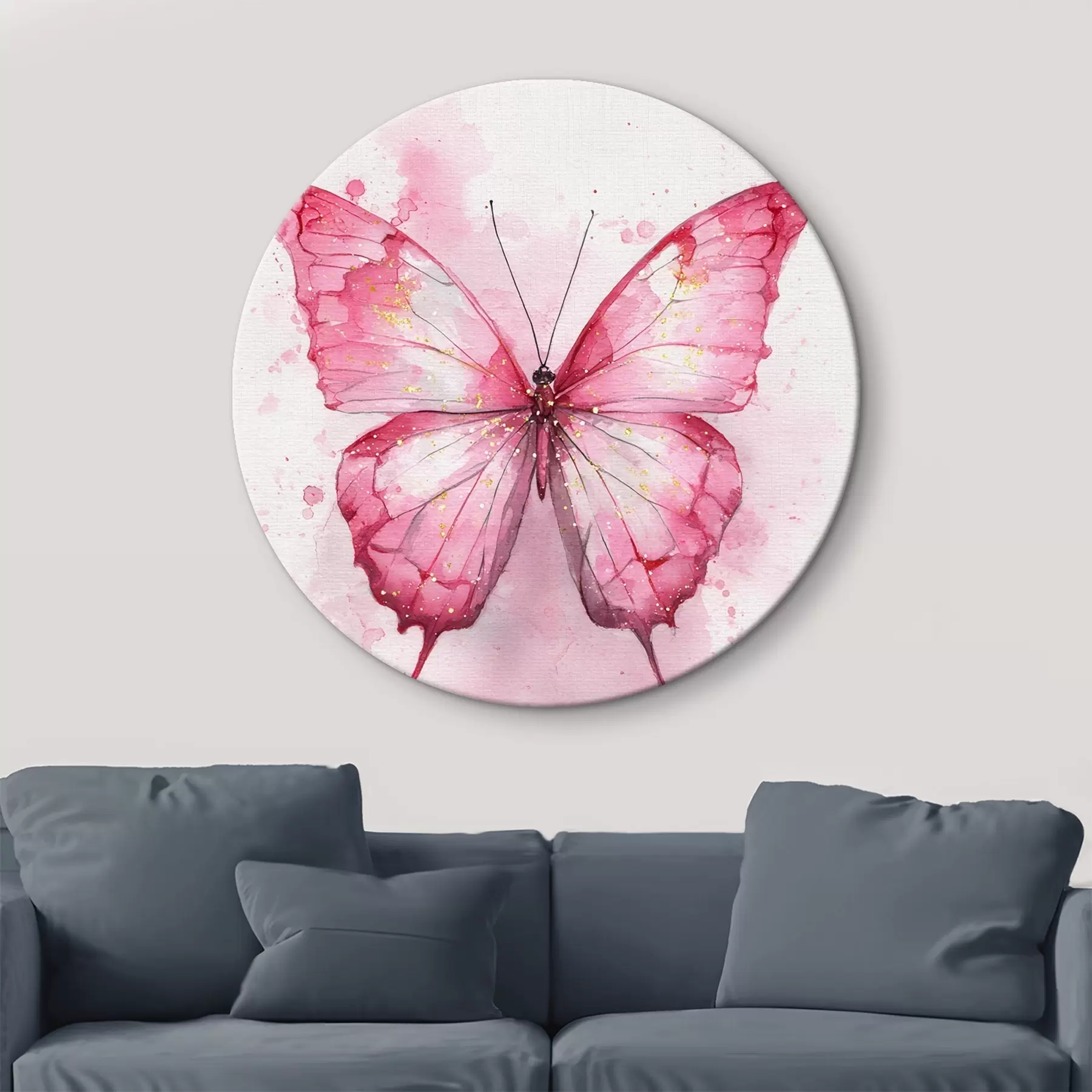 carta da parati Delicata farfalla su sfondo acquerellato nr. r46077