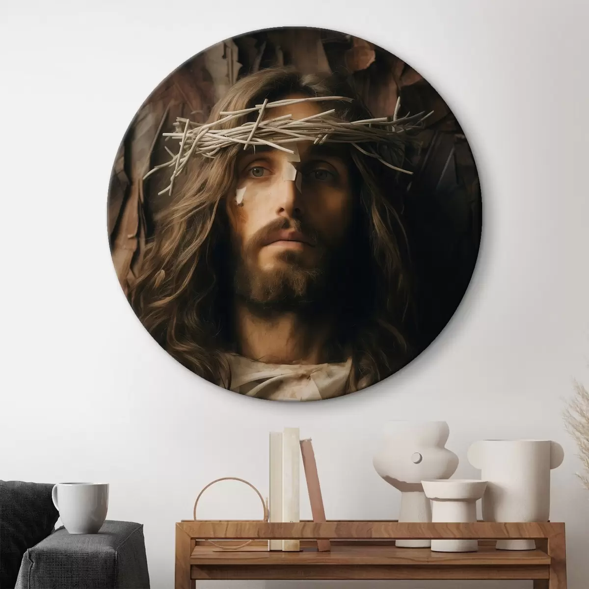Quadri rotondi Ritratto di Gesù r46078