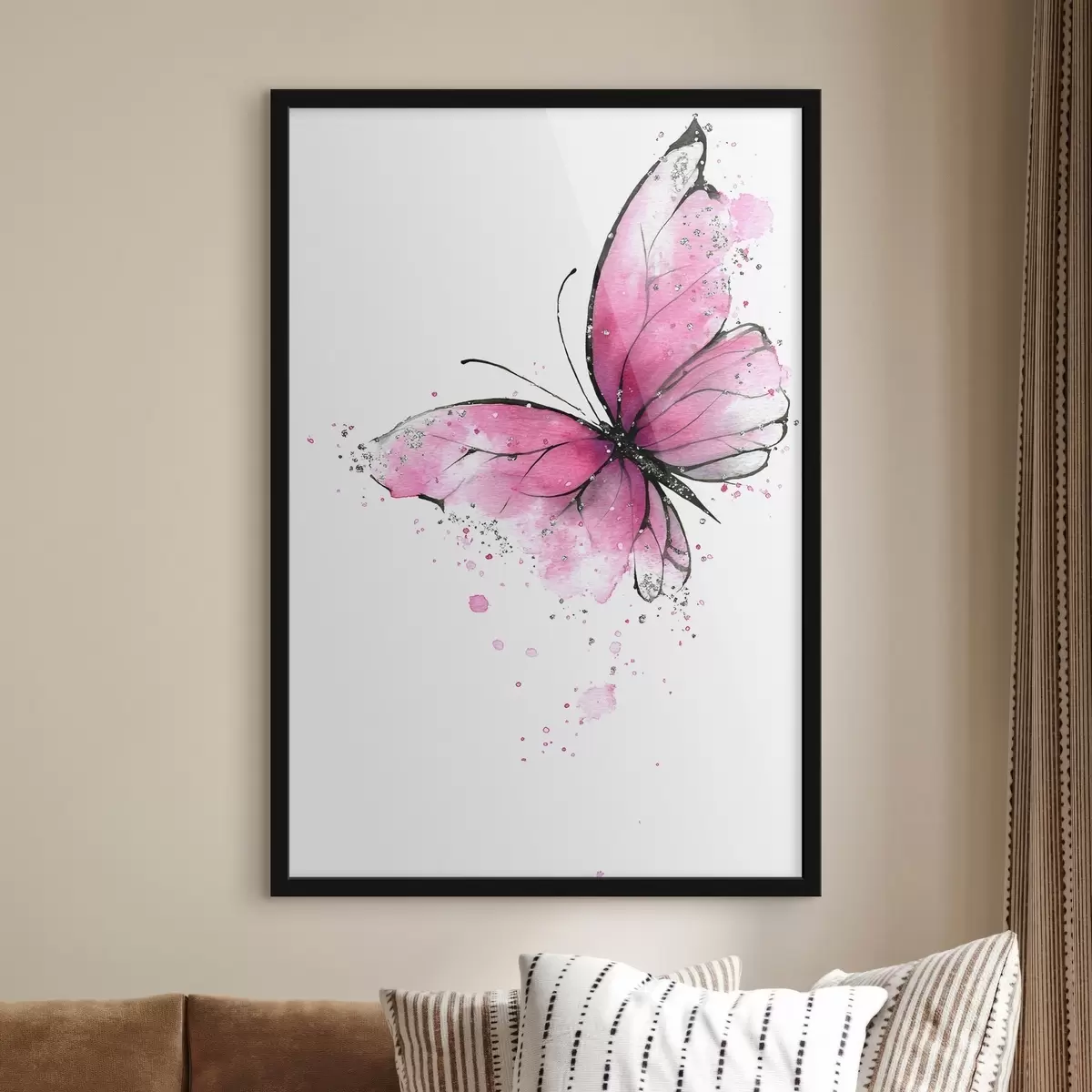 Poster Farfalla rosa f46076