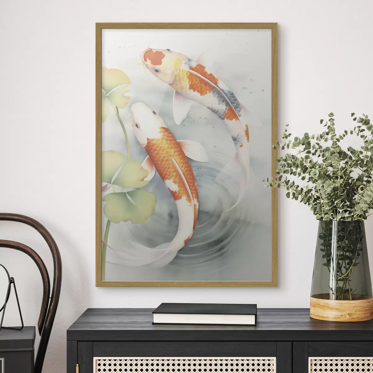 Poster Due splendidi pesci in uno stagno f46086