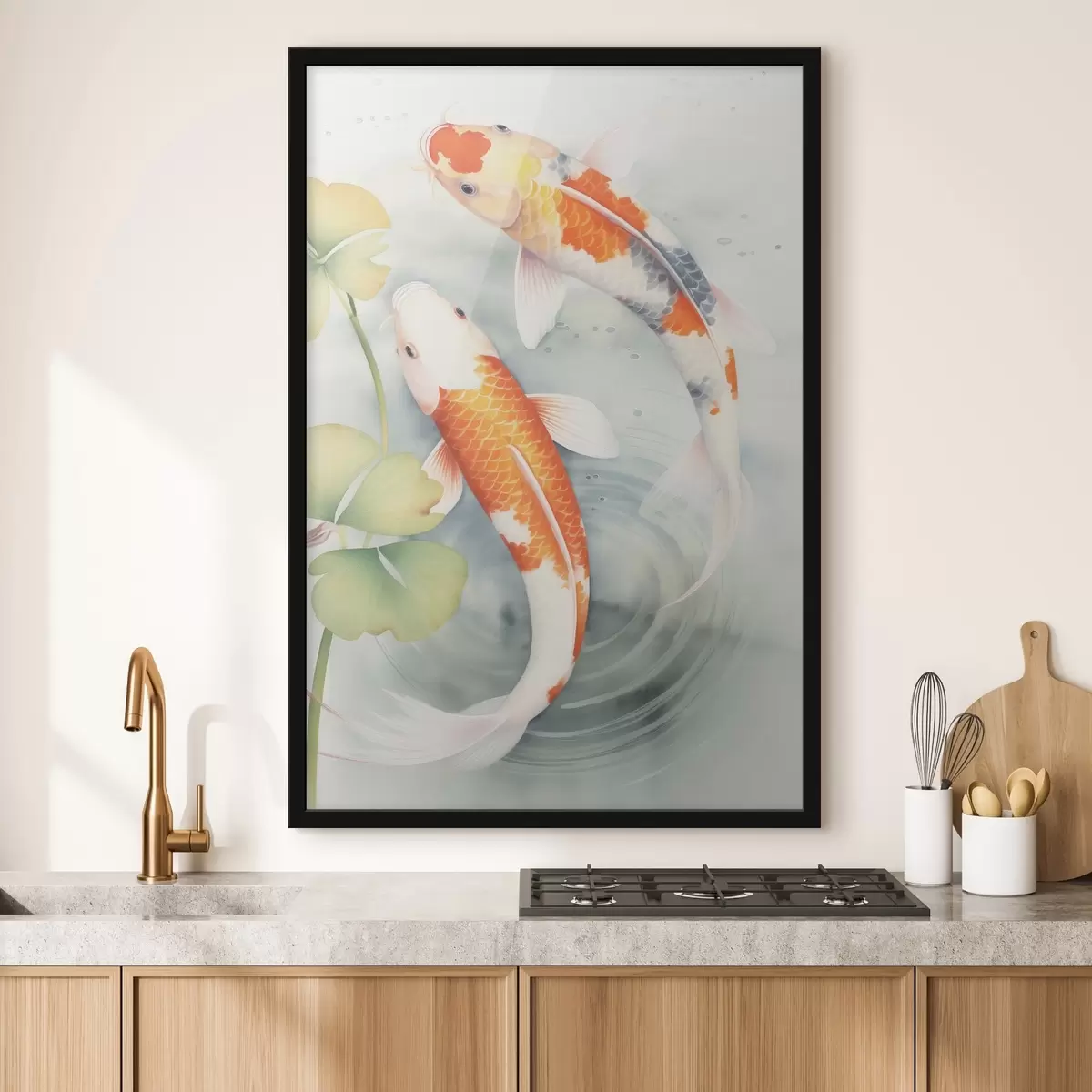 Poster Due splendidi pesci in uno stagno f46086