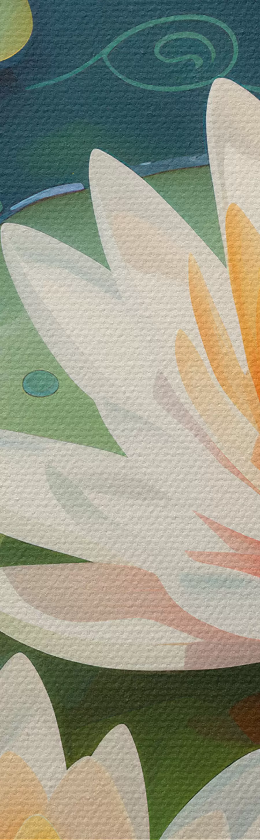 carta da parati Pesci in uno stagno e fiori di loto nr. m00867