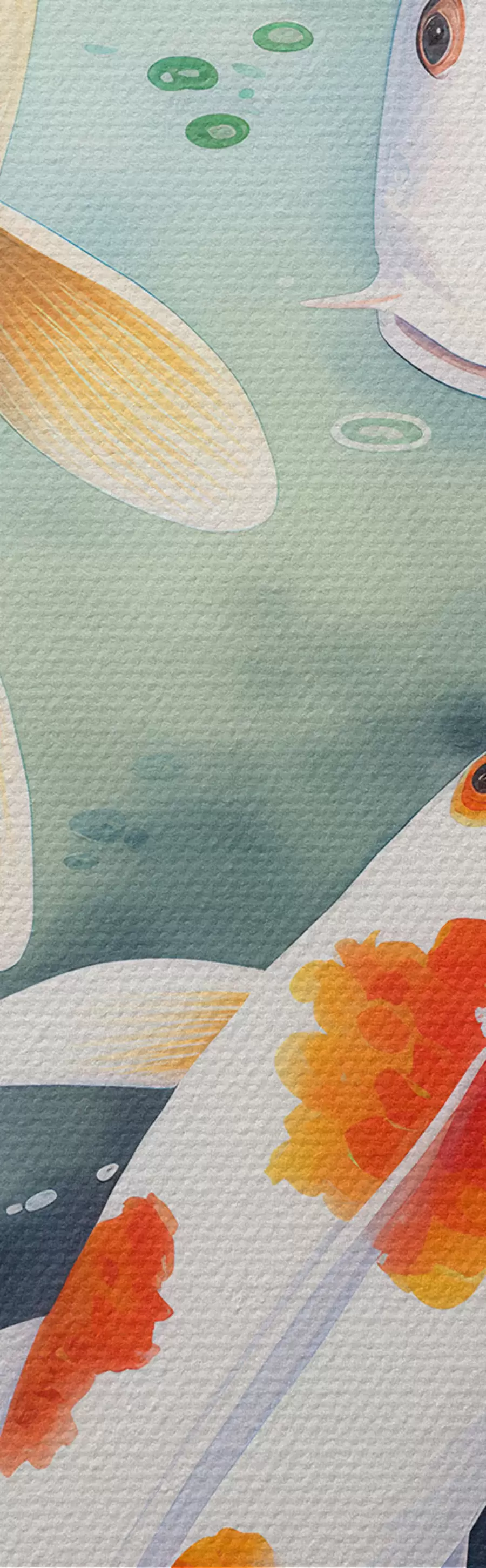 carta da parati Bellissimi fiori di loto e pesci nr. m00868