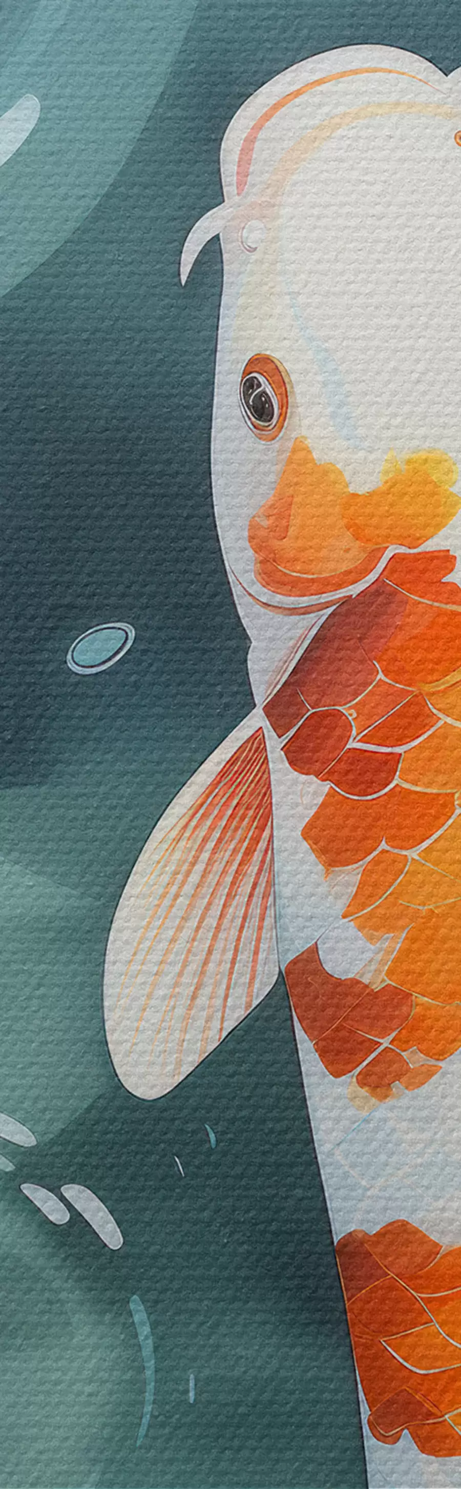 carta da parati Immagini luminose di fiori di loto e pesci in uno stagno nr. m00869