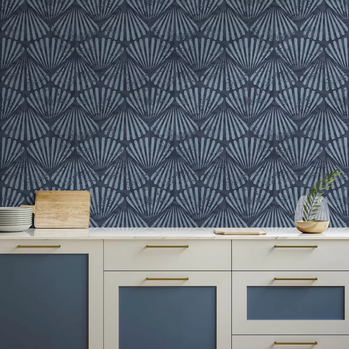 Carta da parati Raggi astratti nei toni del blu, motivo dinamico a00710