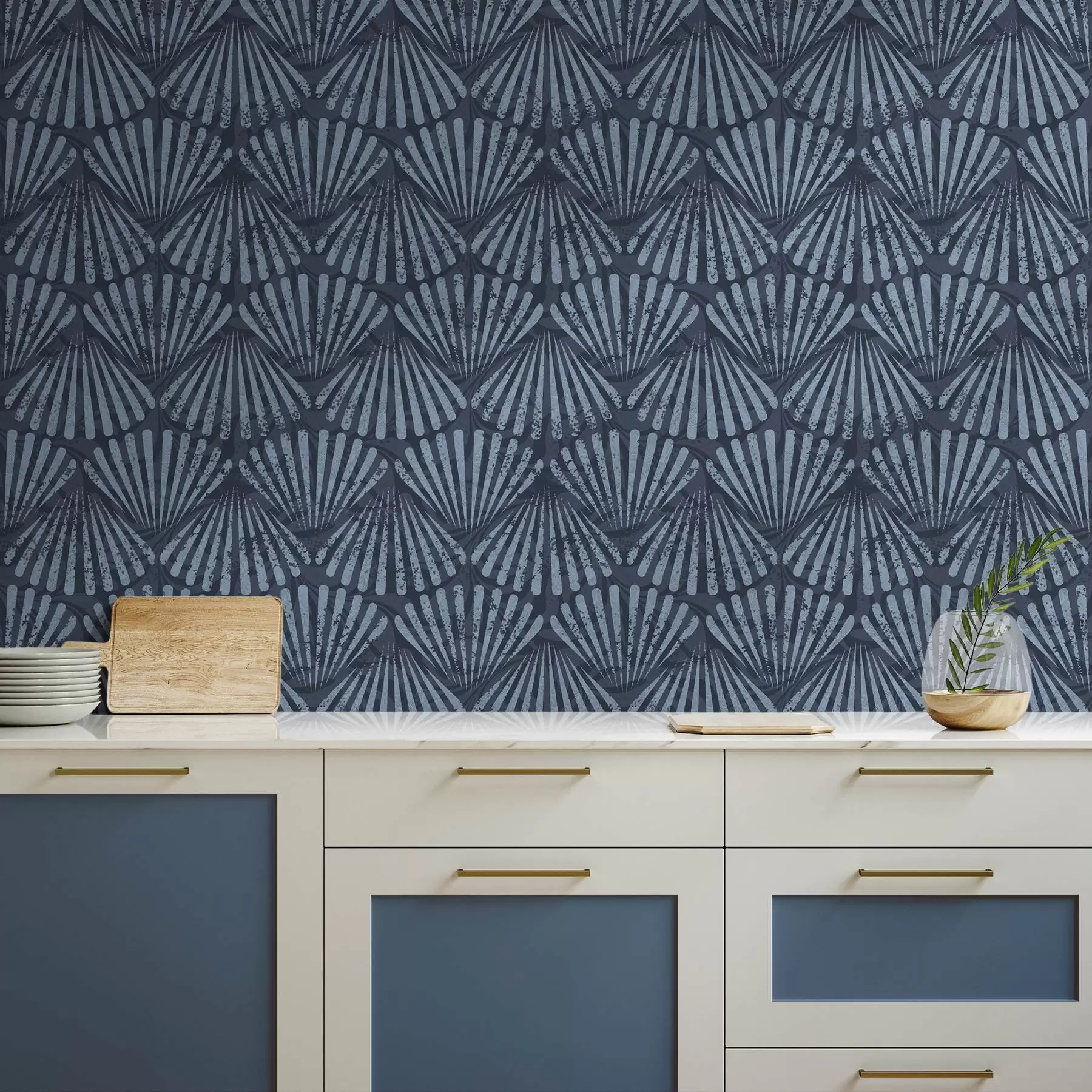 carta da parati Raggi astratti nei toni del blu, motivo dinamico nr. a00710