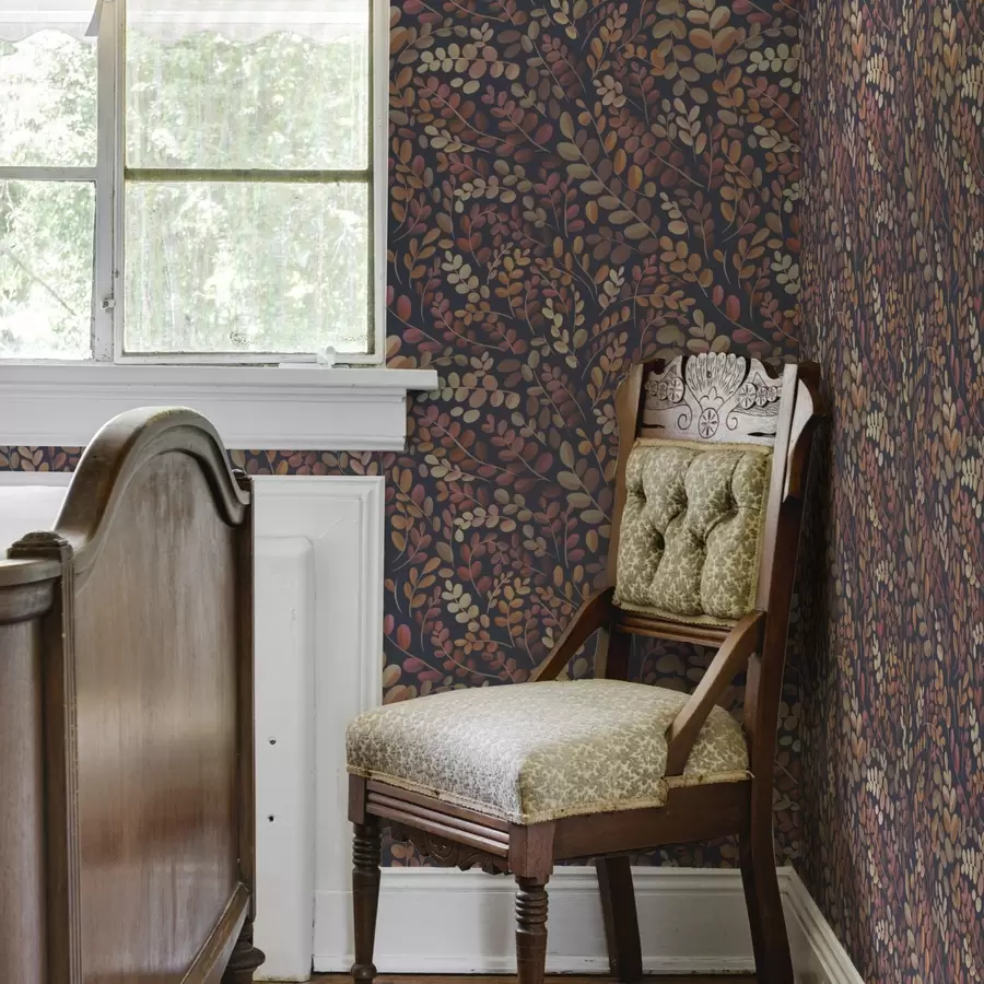 carta da parati Foglie autunnali dai caldi toni arancione-rosa nr. a00799v2