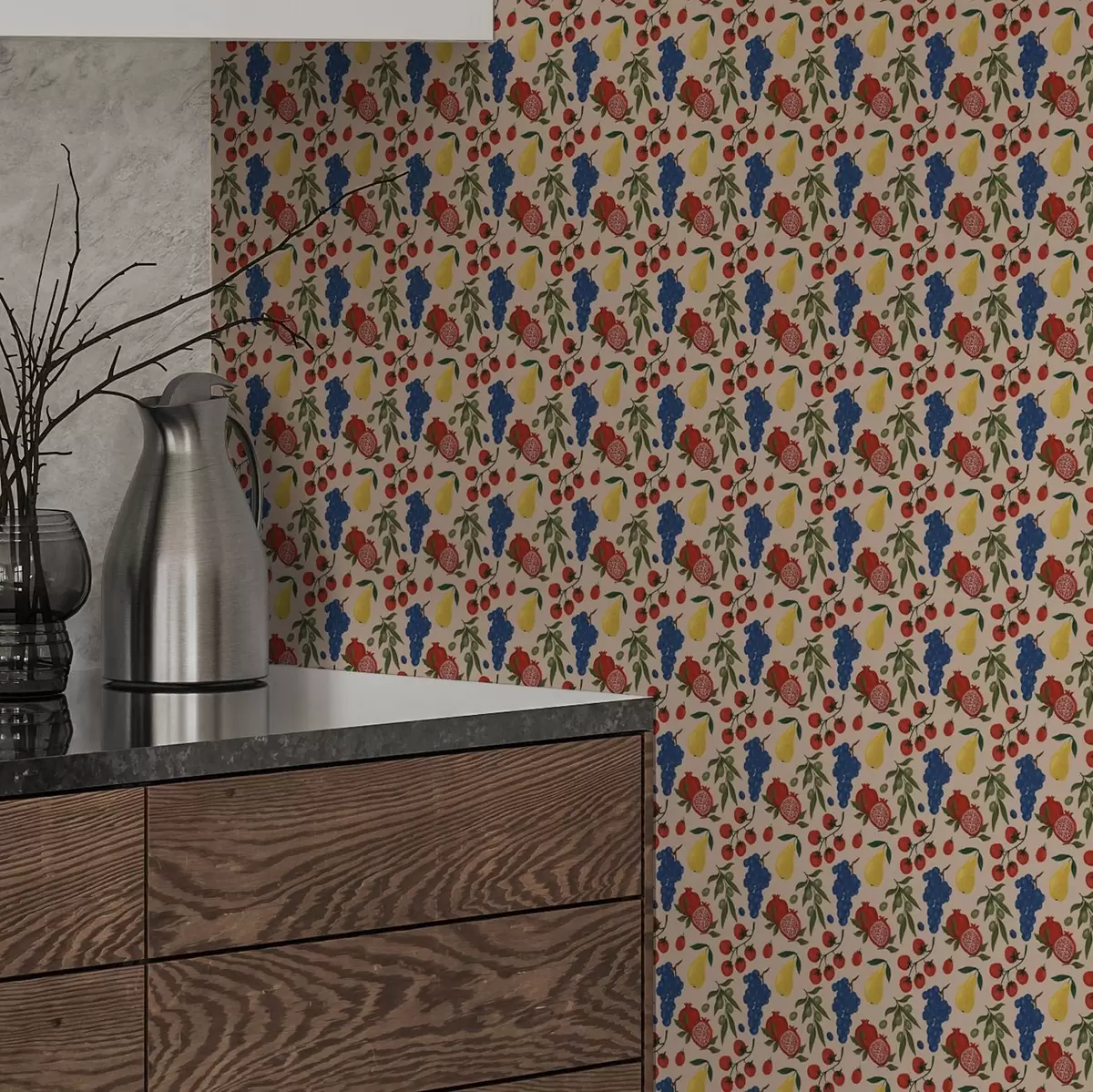 Carta da parati Frutti succosi su uno sfondo beige caldo a00801v1