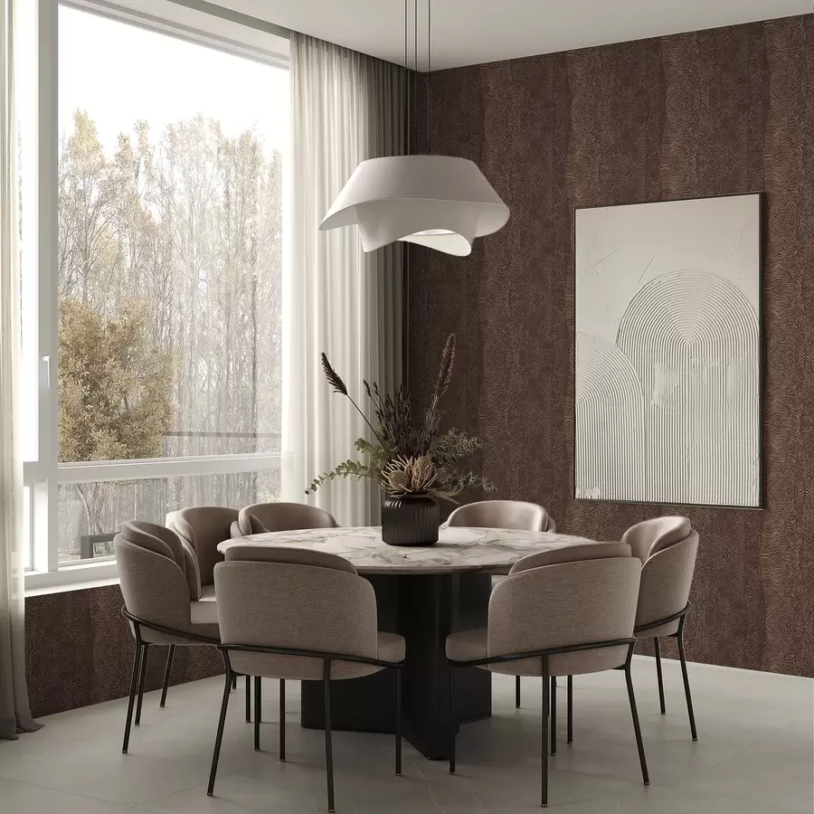 carta da parati Motivo astratto ondulato nei toni caldi del marrone nr. a00804v1