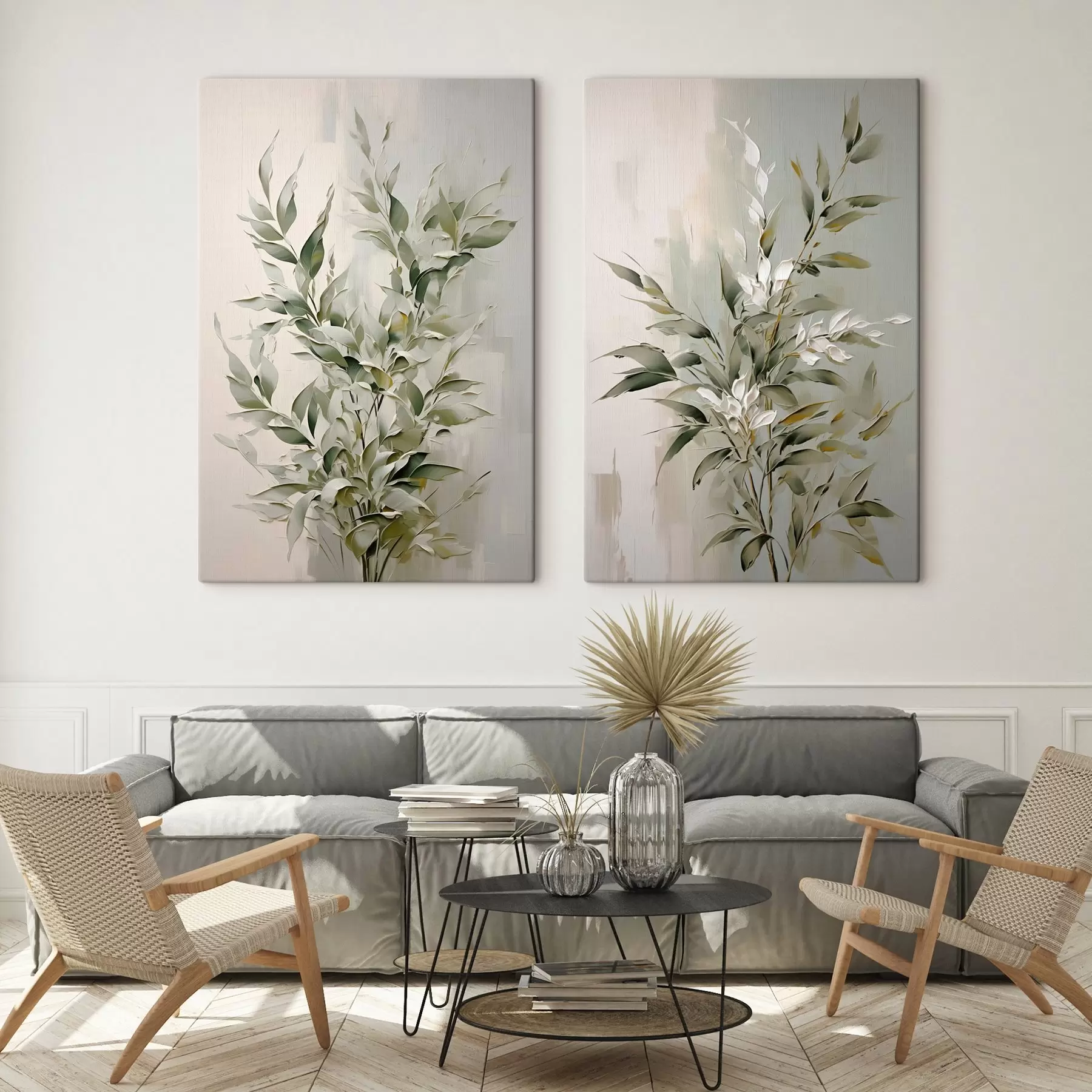 carta da parati Rami astratti con foglie nr. m00851