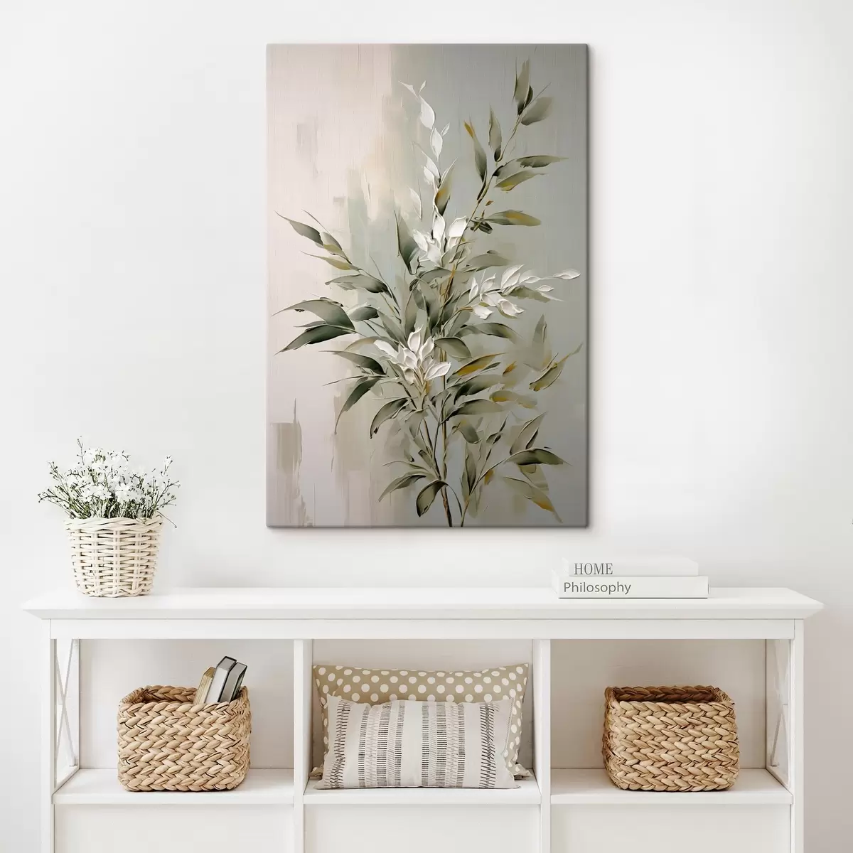 carta da parati Ramo astratto con foglie nr. s46135