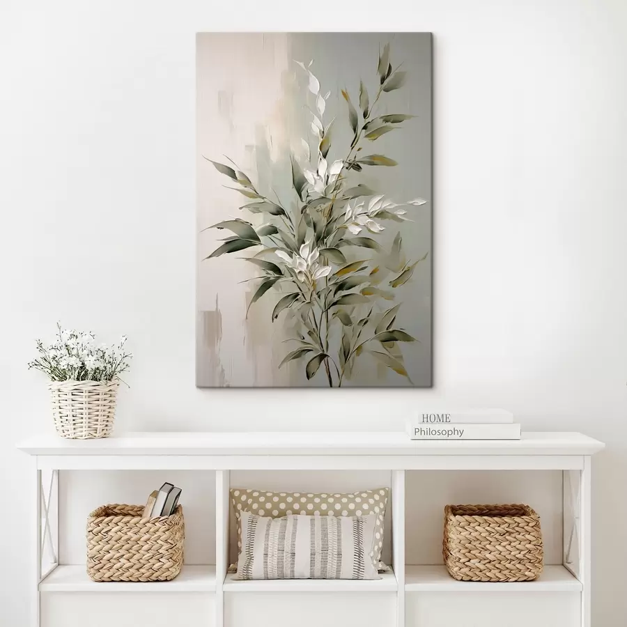 carta da parati Ramo astratto con foglie nr. s46135