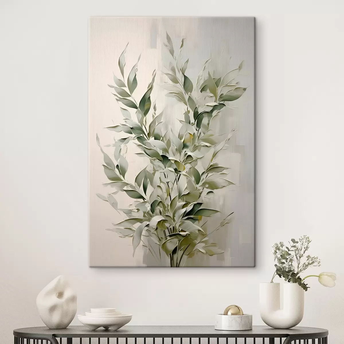 carta da parati Ramo astratto con foglie nr. s46136