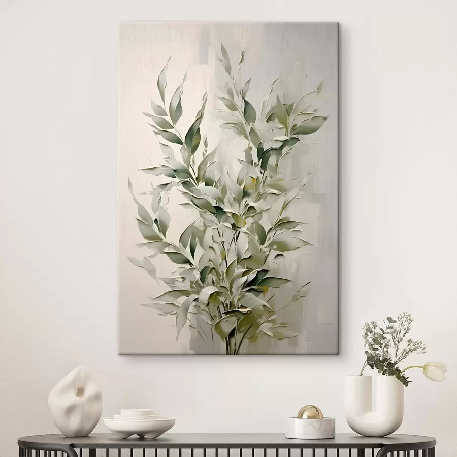 carta da parati Ramo astratto con foglie nr. s46136