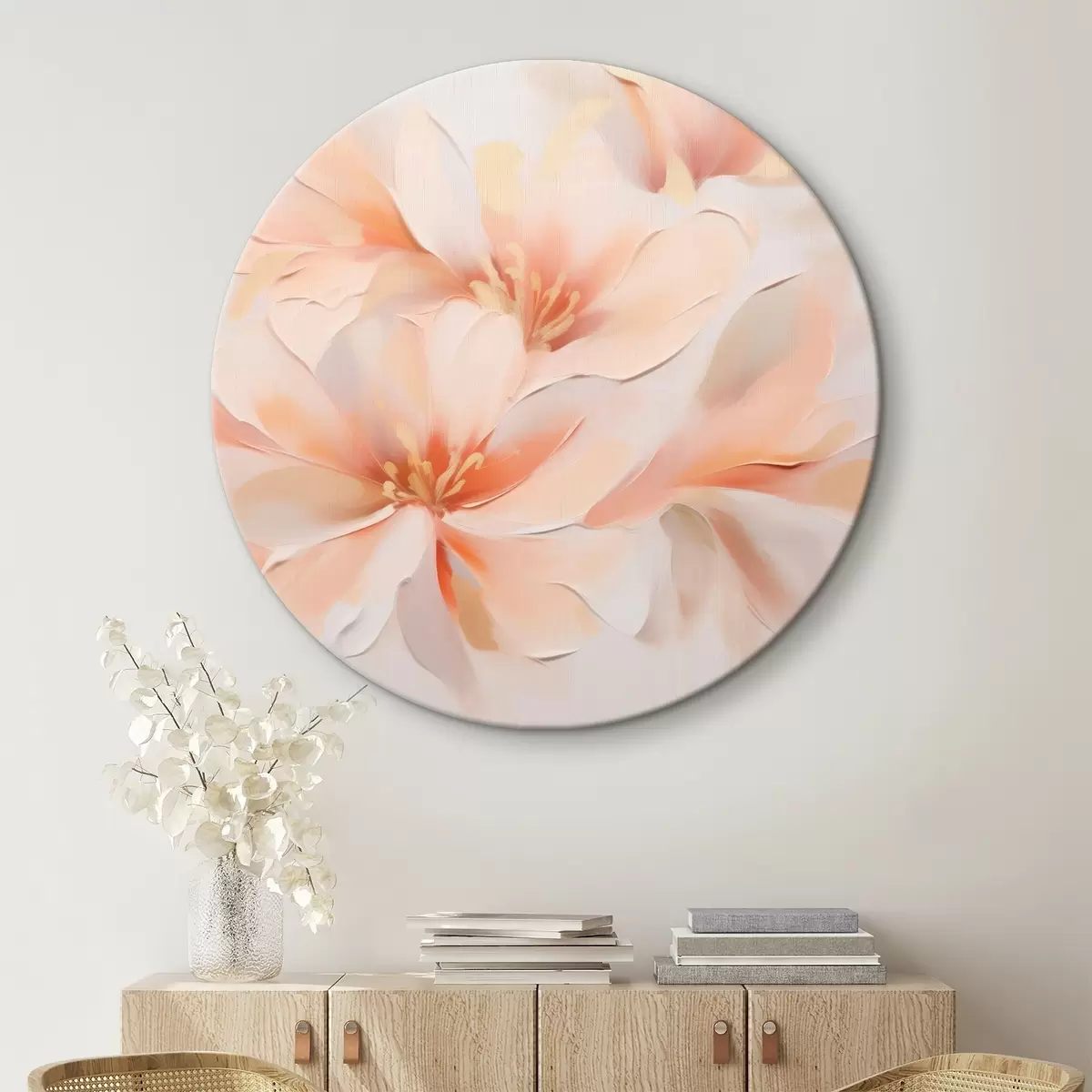 Quadri rotondi Fiori astratti r46130