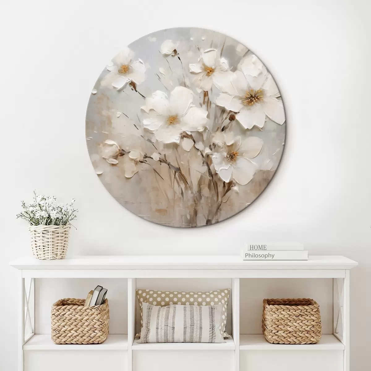 Quadri rotondi Fiori astratti r46254