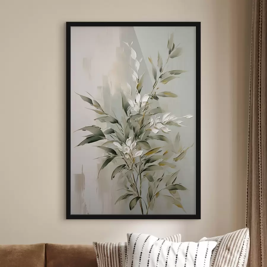 carta da parati Ramo astratto con foglie nr. f46135