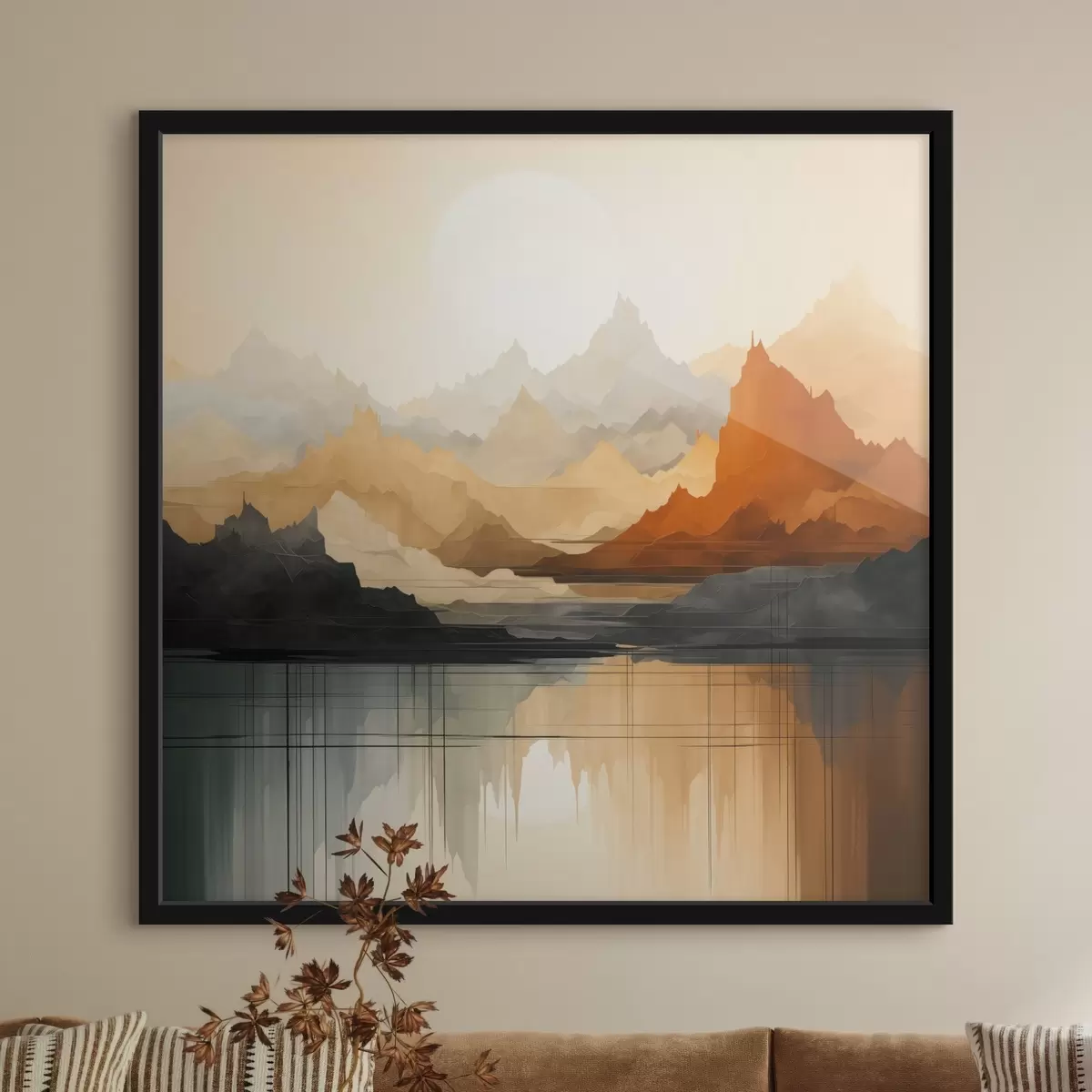 Poster Paesaggio montano astratto f46140