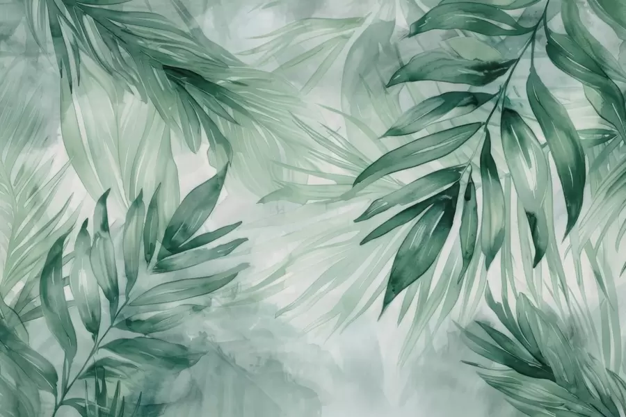 carta da parati Foglie di felce acquerello nr. w04694