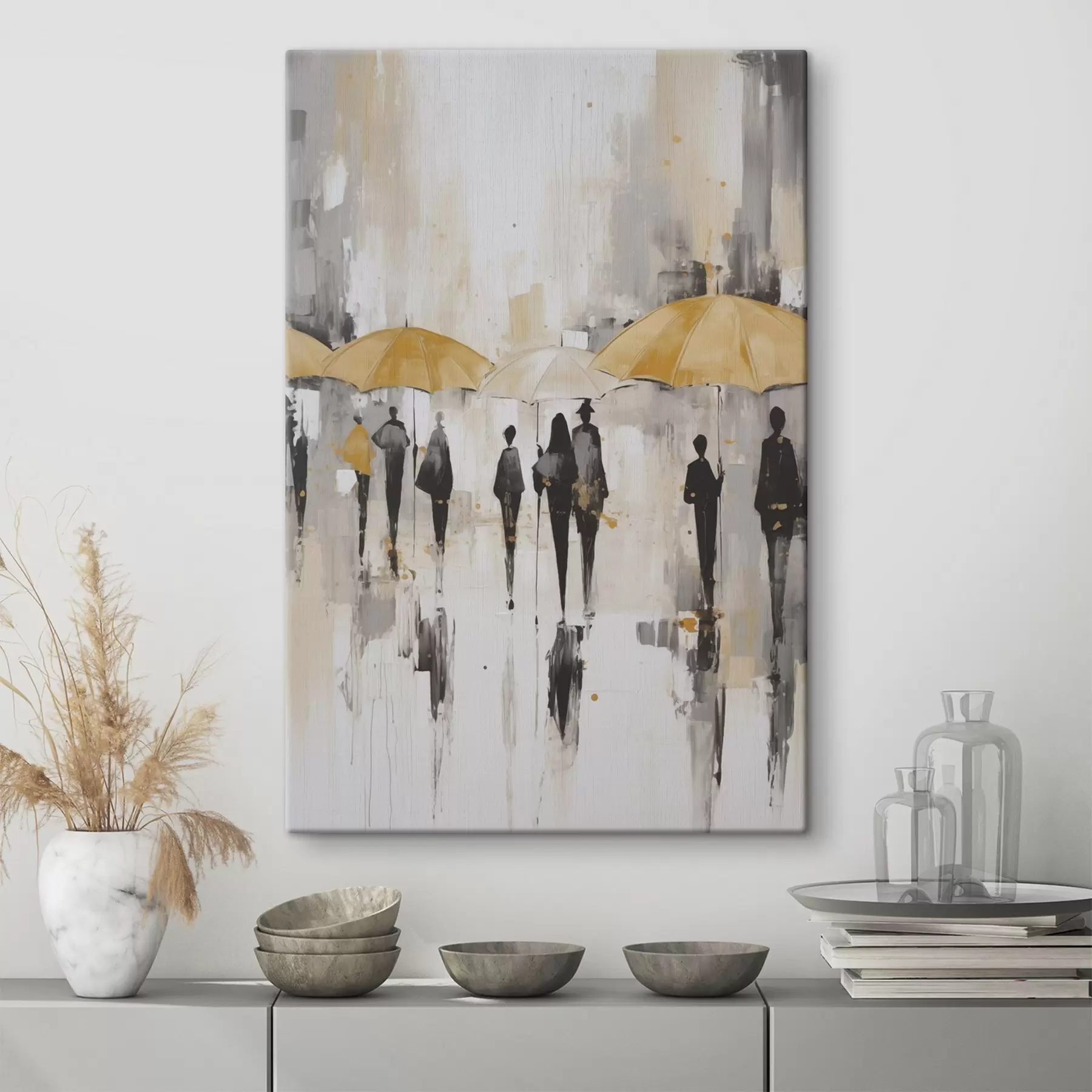 carta da parati Astrazione di persone con ombrelli nr. s46304