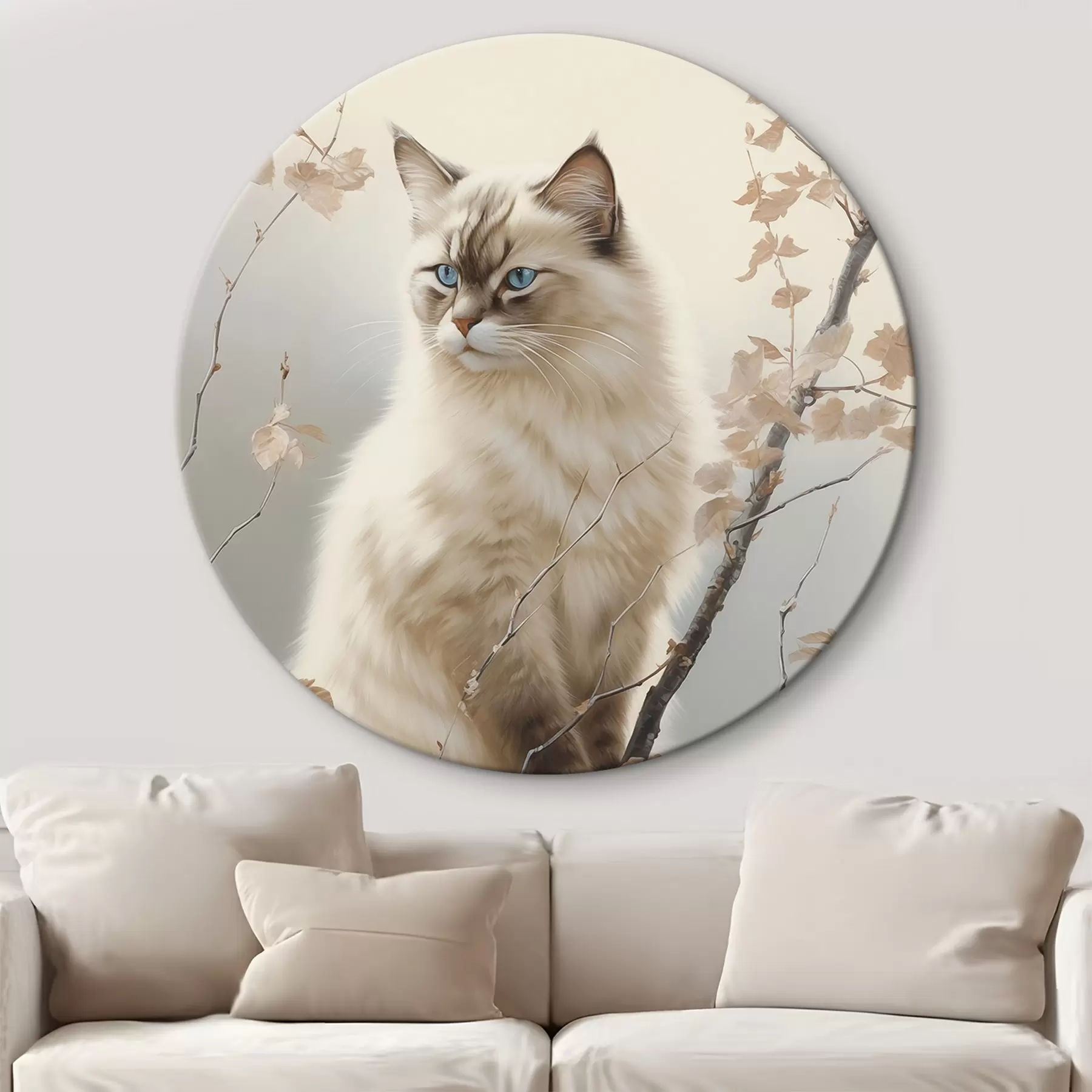 carta da parati Un gatto su un ramo di un albero nr. r46300