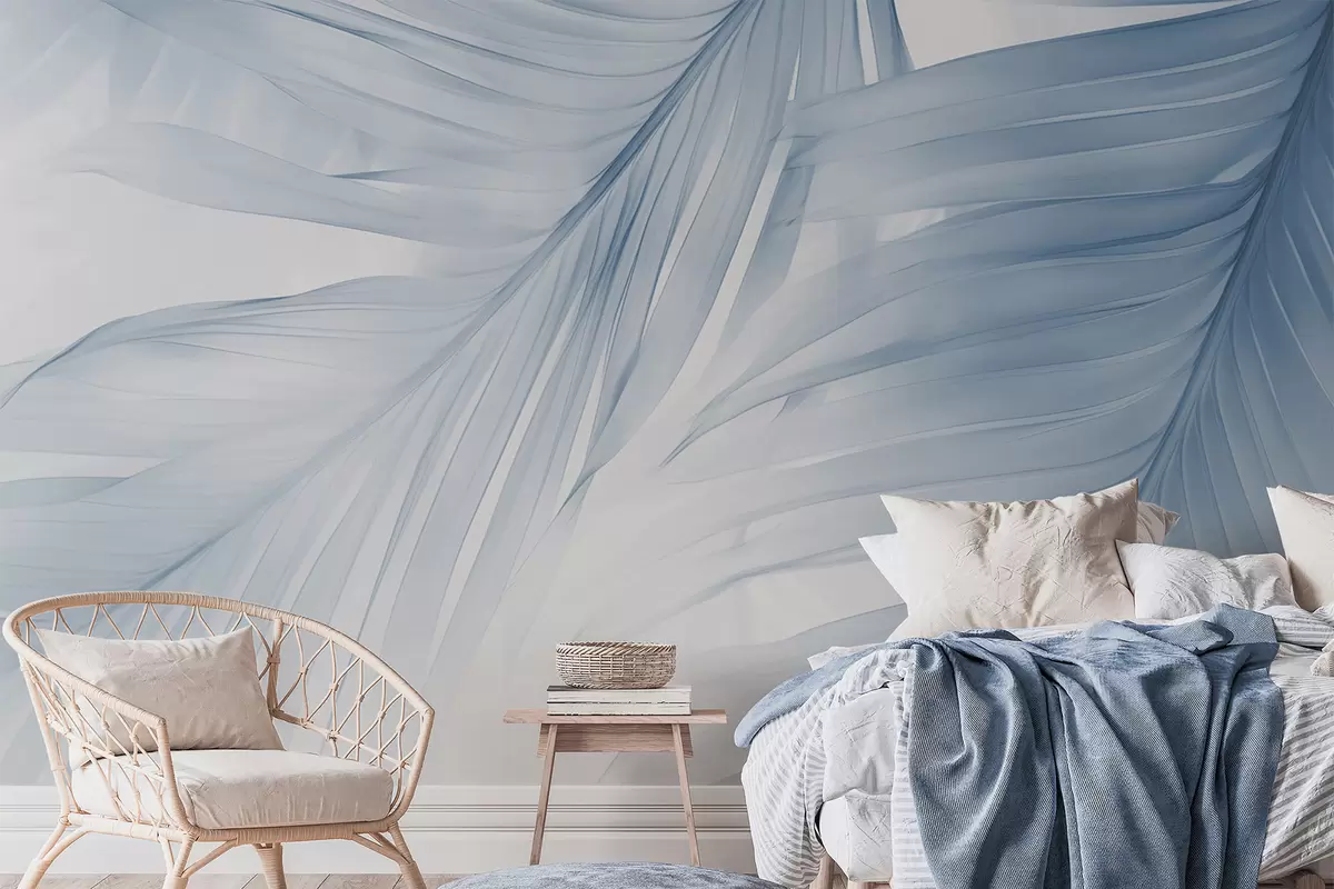 carta da parati Foglie di felce nei toni del blu nr. w04727v1