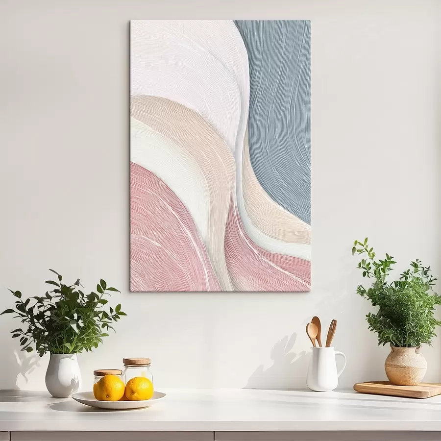 carta da parati Leggere onde astratte nei toni del rosa pallido e del grigio-bianco nr. s46153