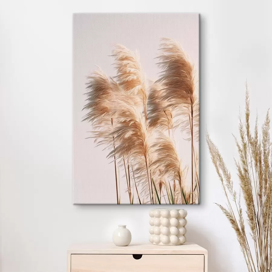 carta da parati Erbe decorative soffici su sfondo chiaro nr. s46157