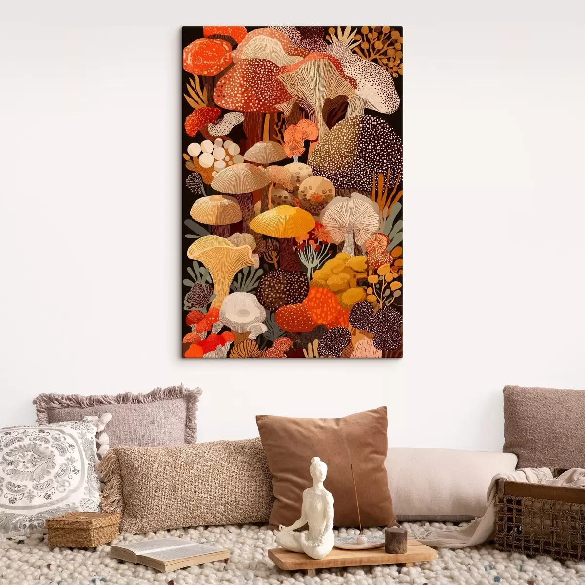 carta da parati Composizione di vari funghi di bosco dai toni caldi nr. s46170