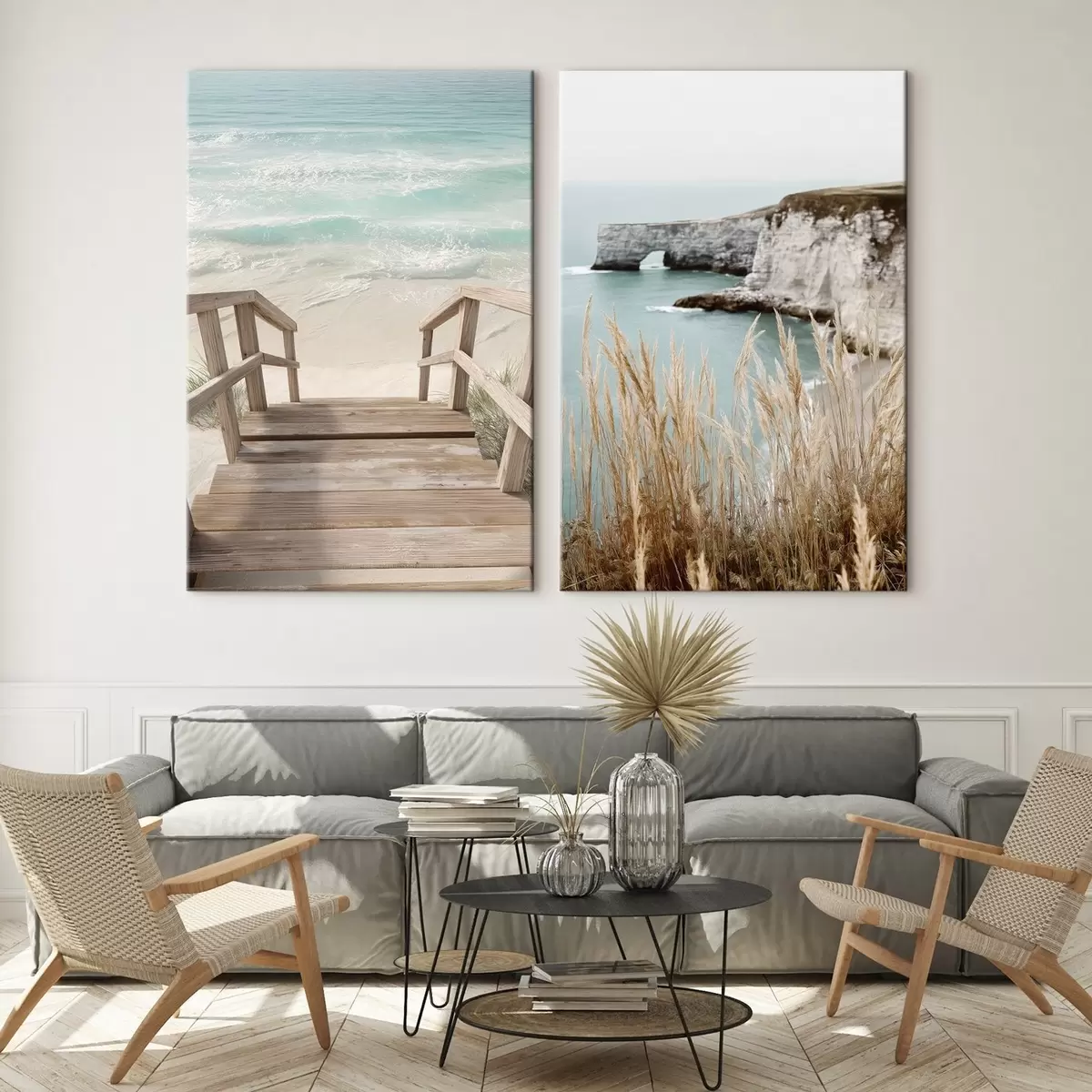 carta da parati Scogliere costiere ed erba secca sul mare turchese nr. m00875