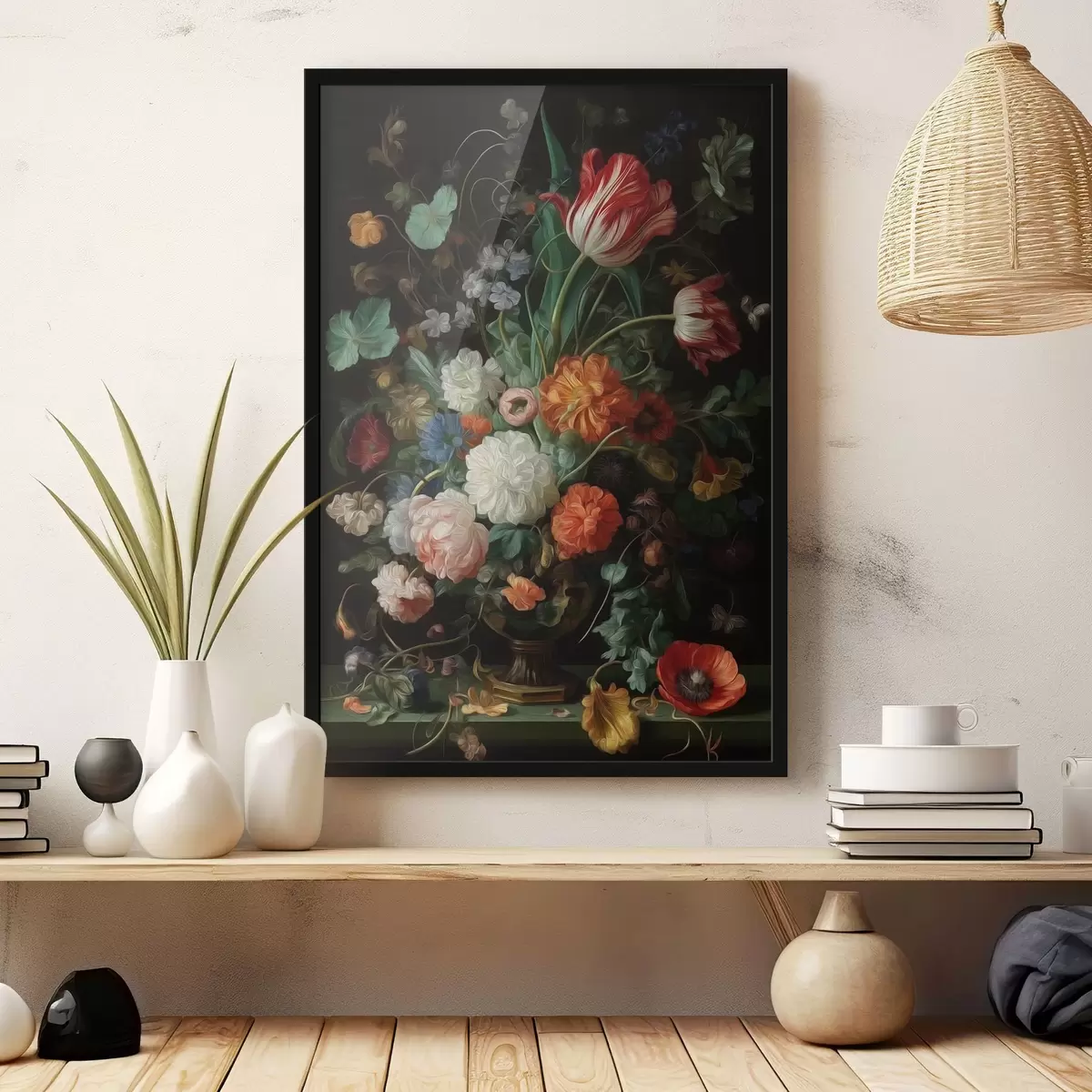 Poster Composizione floreale nello stile delle nature morte antiche f46145