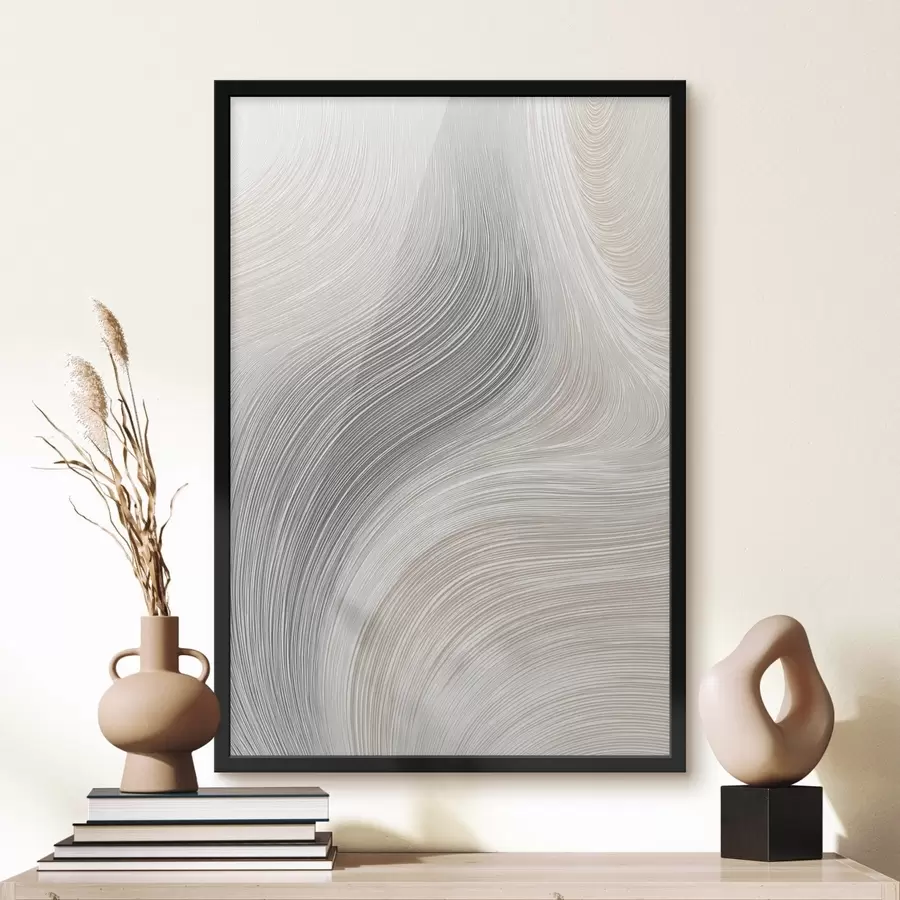 carta da parati Linee astratte e morbide in tonalità neutre nr. f46154