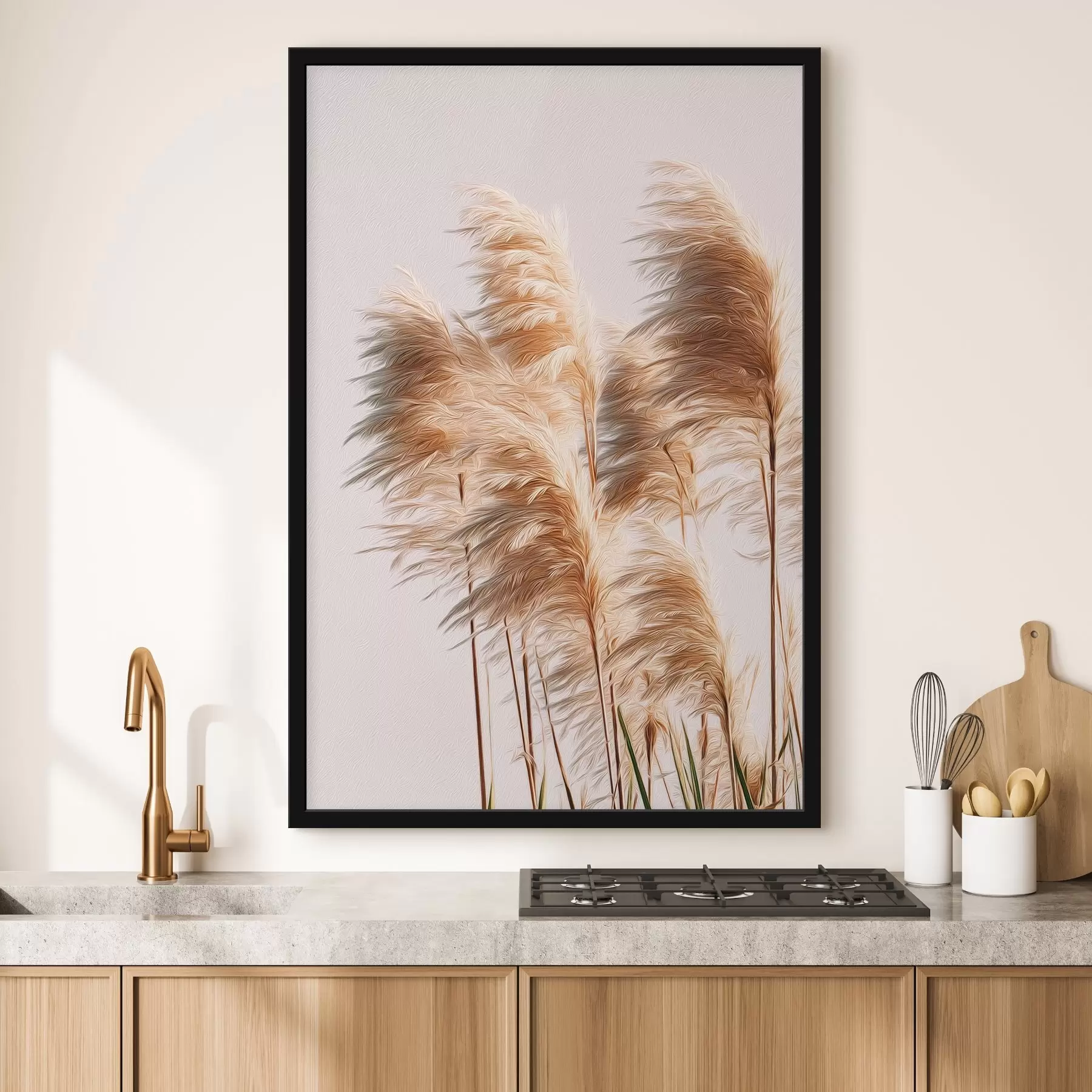 carta da parati Erbe decorative soffici su sfondo chiaro nr. f46157